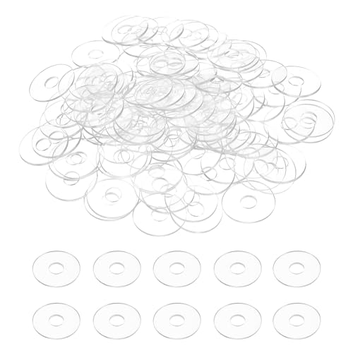 uxcell 120 Pcs M6 PVC Flat Washers 6mm ID 20mm OD 1mm Thick Plain Washer Grommets Plastic Sheet Gasket Fastener Sealing Spacer Gasket Ring Water Hose Washers, Clear - size: M6x20mmx1mm