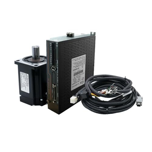 110V Servo Motor Kit with 17-Bit Absolute Encoder & T3DL-V30A Driver | High Torque Plug-N-Play Industrial Automation Solution | Includes RS485 Cable Resistors for CNC Robotics (400W) - style: 400W