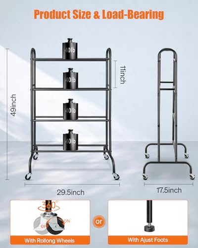 AHOWPD 3D Printer Filament Storage Rack with Wheels for 40pcs Filaments