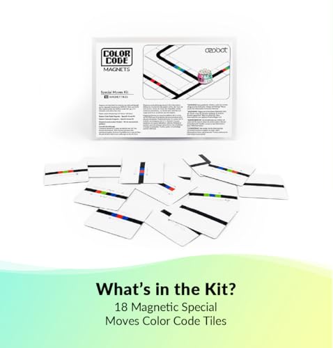 Ozobot Color Code Magnets Special Moves Kit, Interactive Coding Learning Tool for Kids Ages 5+,Enhances Logic & Problem Solving Skills,18 Tiles,Evo & Color Codes Magnets Base Kit Required Not Included - style: Color Code Magnets - Special Moves Kit (18 Ti