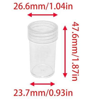 12Pcs Clear Plastic Vials for Diamond Painting Storage