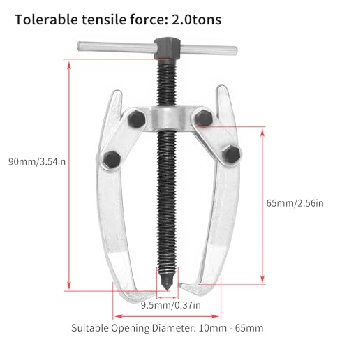 2 Jaw 2.5in/65mm Universal Bearing Gear Pullers - size: Mini 2Jaw 0.4-2.5 In