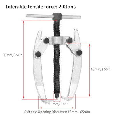 2 Jaw 2.5in/65mm Universal Bearing Gear Pullers - size: Mini 2Jaw 0.4-2.5 In