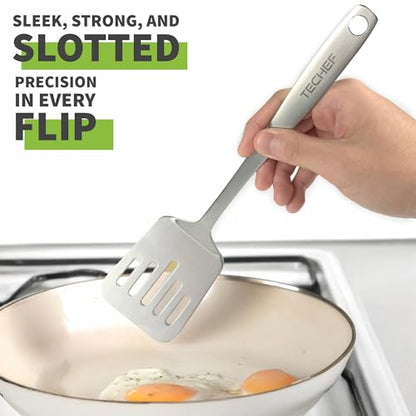 ChefCore Stainless Steel Solid Turner Spatula, Made in Korea (4-Piece Set) - size: 4-Piece Set