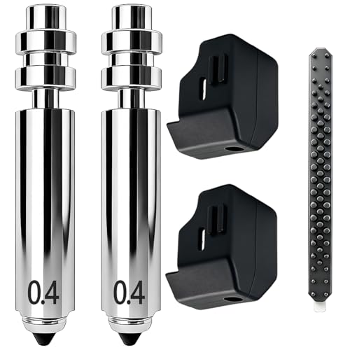 2PK 0.4mm Nozzle for Anycubic Kobra X/Kobra 4 Nozzle High Flow Hotend Kit, High-Speed Printing Quick-Detachable Hardened Steel Nozzles for Anycubic Kobra X/Kobra 4 Hotend KX Nozzle - color: 2 PK 0.4MM Nozzle Kit