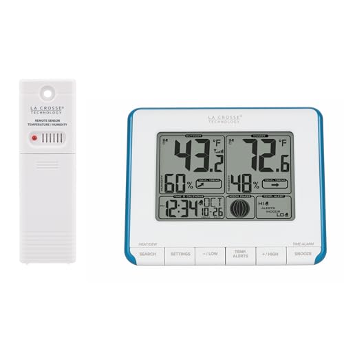 La Crosse Technology 308-1711BL Wireless Weather Station with Heat Index and Dew Point,Teal Blue/White
