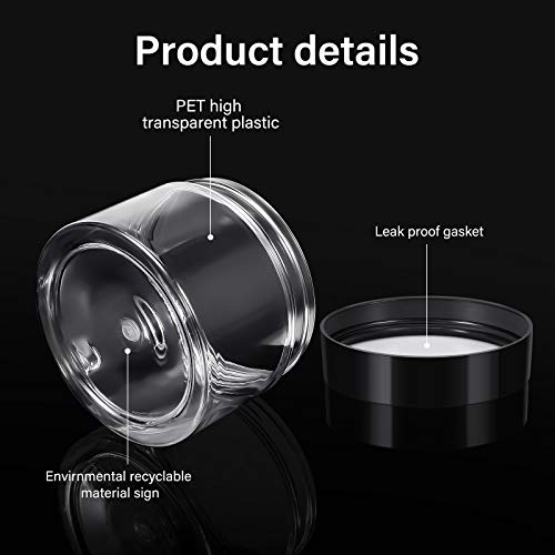Patelai 4 Pcs Plastic Jars with Lids, Black, 6 oz, Wide Mouth - color: Black, size: 6 oz
