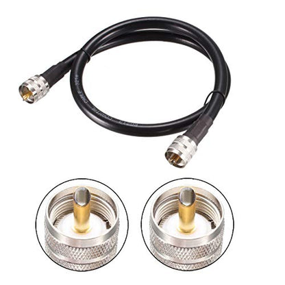 uxcell UHF Male PL-259 to UHF Male PL-259 Low Loss RG213 Coax Jumper Cable 0.6M/2Ft - size: 2 Feet