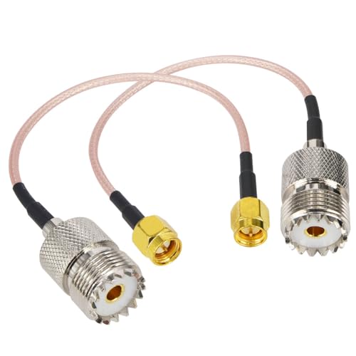2PCS UHF Handheld Radio Cable RG316 5.9inch SMA Male to UHF Female SO239 Bulkhead Cable UHF to SMA Extension Antenna Low Loss for Yaesu Kenwood Wireless LAN Device etc - size: SMA Male to UHF Female RG316 5.9inch