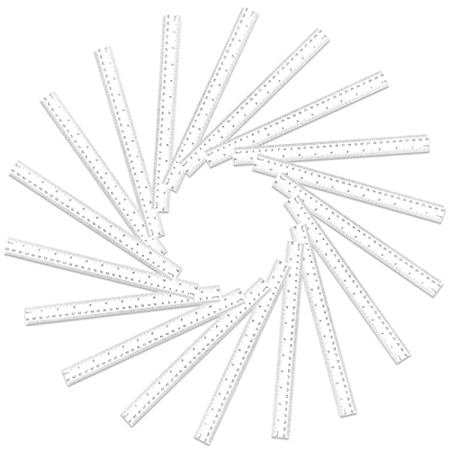 Koogel 40 Packs Clear Plastic Ruler, 12 Inch, Plastic Measuring Tool with Centimeter and Millimeter, Shatterproof Metric Clear Rulers Bulk for Kids, Back to School, Classroom, School, Office, Home