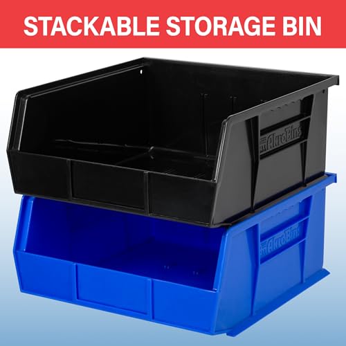 Akro-Mils 30235 AkroBins Plastic Storage Bins, 11"x11"x5", Stone, 6-Pack - color: Stone