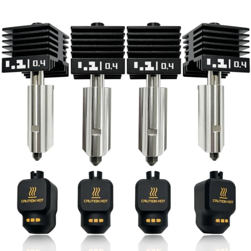 4 Pack 0.4mm P2S Hotend for X2D/H2S/H2D/H2C Hardened Hot End - style: 4PK 0.4mm