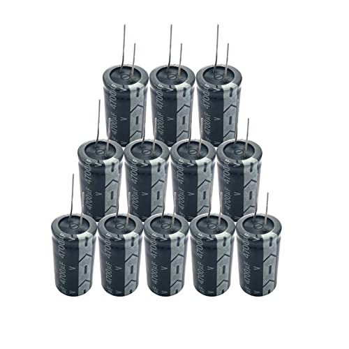 Aluminum Electrolytic Capacitor Assortment - 12x 4700uF 25V, 16x25MM for DIY Soldering & Arduino Kits