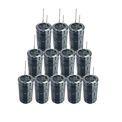 Aluminum Electrolytic Capacitor Assortment - 12x 4700uF 25V, 16x25MM for DIY Soldering & Arduino Kits