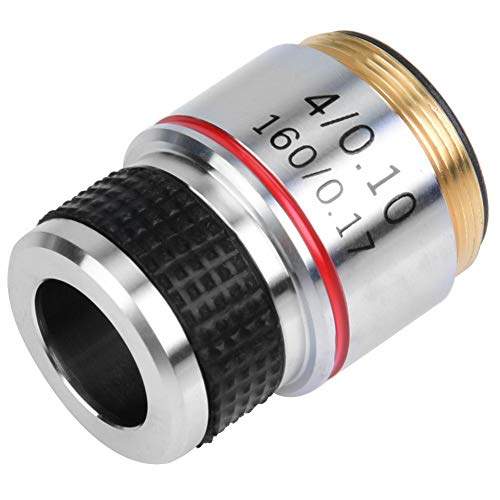 Microscope Lens,4X 185 Biological Microscope Achromatic Objectives Lens 160mm / 6.3inch 5×5×5cm Eliminate Unwanted Reflections
