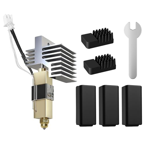 Hotend Kit for Elegoo Centauri Carbon, Fully Pre-Assembled Replacement Hotend with 0.4mm Brass Nozzle, Silicone Socks & Nozzle Wipers Included - 3D Printer Accessories - color: Hotend Kit