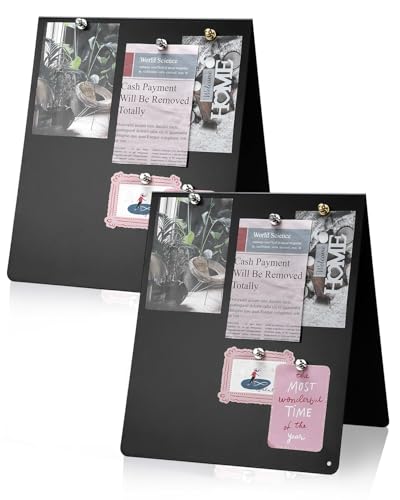 UCEC Black Magnetic Board 2 Pack V-Shaped Metal Magnetic Board with Stand - color: Black 2 Pcs V Shape