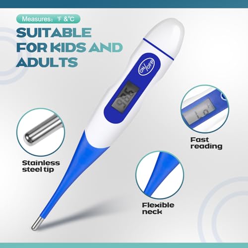 TrelaCo 20 Pcs Digital Thermometers, Oral Fast Reading, Blue - size: Blue