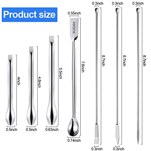 22 Pcs Stainless Steel Lab Spatula Micro Scoop Set for Gel Cap Filler