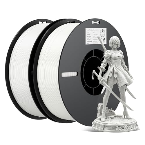 Creality 3D Printer Filament, PLA Filament 1.75mm Bundle, Ender PLA Filament No-Tangling Storage Box for 1.75/2.85mm PLA PETG ABS (White & White) - color: White & White