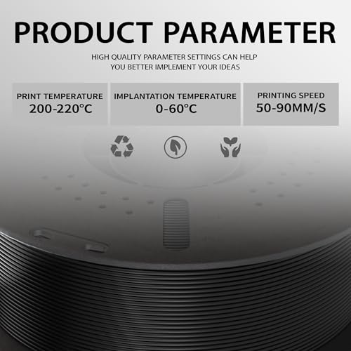 PLA+ Filament 1.75mm Black 2KG, Dimensional Accuracy +/- 0.02mm - color: Black(2pcs)