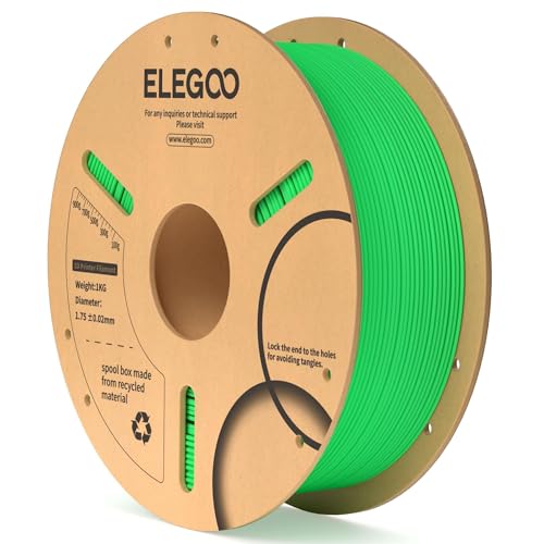 ELEGOO PLA 3D Printer Filament 1.75mm Neon Green 1KG - color: Neon Green, size: 1kg