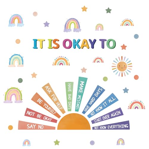 LHIUEM Positive Self-Affirmations Wall Decals Cute Mental Health Wall Decor - color: It is Okay to