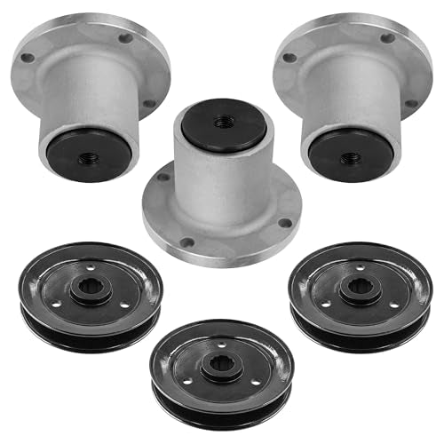 Caltric 54in Deck Spindle and Pulley Compatible with Hustler FasTrak SD / Z4 / Trimstar/FasTrak/Super Mini Z HT/Mini Z 783506 786889 Qty 3