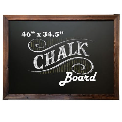 Loddie Doddie Magnetic Chalk Board, Menu Board for Kitchen, 46" x 34.5" - color: Rustic Frame, size: 46"W x 34.5"H