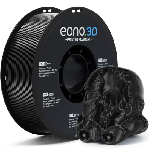 Black PETG Filament 1.75mm 1kg (2.2lb), 3D Printer Filament - color: Black Petg 1kg