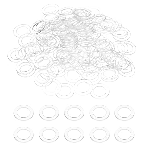 uxcell 120 Pcs M10 PVC Flat Washers 10mm ID 15mm OD 1mm Thick Plain Washer Grommets Plastic Sheet Gasket Fastener Sealing Spacer Gasket Ring Water Hose Washers, Clear - size: M10x15mmx1mm