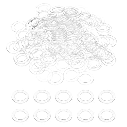 uxcell 120 Pcs M10 PVC Flat Washers 10mm ID 15mm OD 1mm Thick Plain Washer Grommets Plastic Sheet Gasket Fastener Sealing Spacer Gasket Ring Water Hose Washers, Clear - size: M10x15mmx1mm