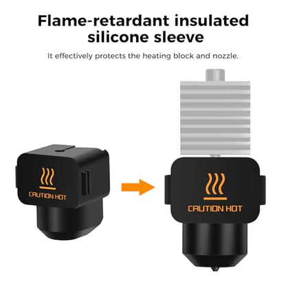 Bamboo Original 3PCS Hotend Silicone Sock for Bambu Lab A1 Series 3D Printer,Hotend Heater Block Silicone Cover,High Temperature Resistance,Compatible with A1/A1 Mini 3D Printer - style: A1 Series Silicone Sock