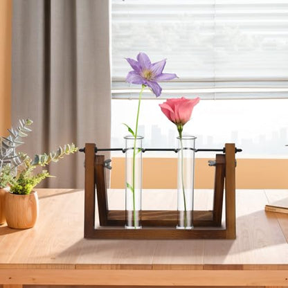 4 Pcs Glass Test Tube Vases for Flowers,5.9 x 1.18 Inch Hydroponic Propagation Tubes Plant Terrarium for Home Office Cafes Flower Shop Desktop Decoration