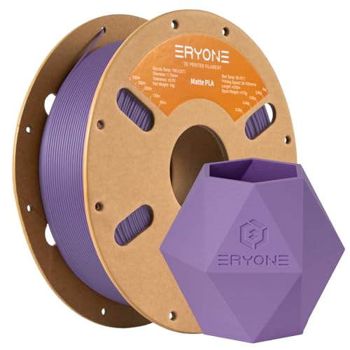 ERYONE Matte 3D Printer PLA Filament 1.75 +/- 0.03mm, Matte Filament PLA 1KG(2.2LBS) Spool, Blue Lilac - color: Matte Blue Lilac