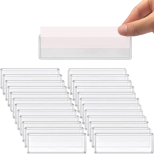 Adhesive Shelf Tag Label Holders Clear, Label for Storage Bins, 60pcs - color: Transparent, size: 1x4.1''(60pcs)
