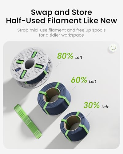 Matte PLA Filament with Quick-Swap Reusable Spool 1kg (2.2lbs), 1.75mm 3D Printing Filament, Compatible with Bambu Lab 3D Printers – Grass Green - color: Matte Grass Green With Spool
