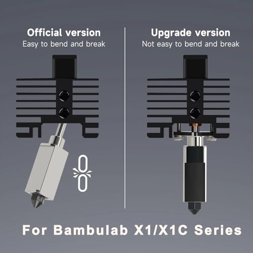 Hotend Complete Kit for Bambu Labs X1 X1C 3D Printer,Full Assembly Hot End Print with Thermistor,Ceramic Heater, 0.4mm Nozzle, Silicone Sock, Heating Block (Not for P1 Series) - size: X1/X1C Hotend