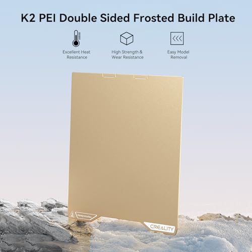 Creality K2 PEI Double Sided Frosted Build Plate Textured PEI Build Plate Flexible Removal Spring Steel Sheet 270x293mm for K2 3D Printer - style: K2 PEI (270x293mm)