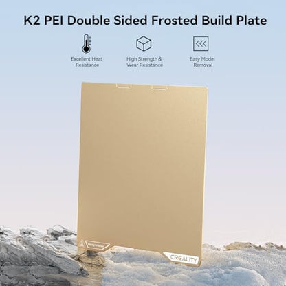 Creality K2 PEI Double Sided Frosted Build Plate Textured PEI Build Plate Flexible Removal Spring Steel Sheet 270x293mm for K2 3D Printer - style: K2 PEI (270x293mm)