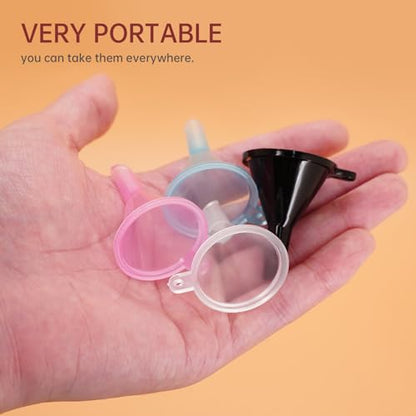 Mini Funnel 4-Pack for Lab Bottles, Sand Art, Perfume, Spice, Powder, Essential Oil, Recreational, Kitchen Food Grade Small Plastic (4colors) - color: 4colors