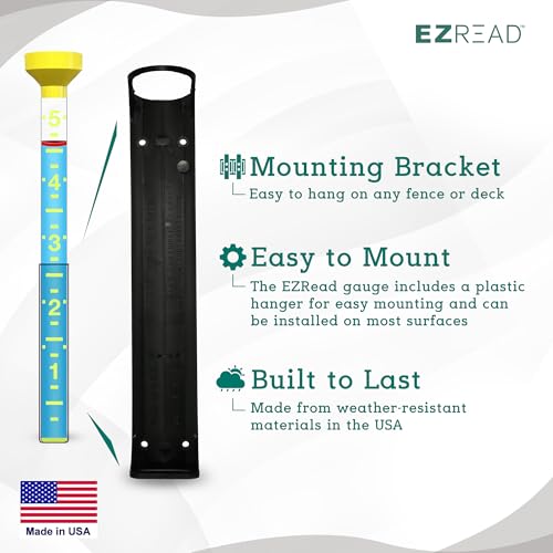 Headwind EZRead 26” Giant Professional Outdoor rain Gauge, USA Made Heavy Duty All Weather Freeze Proof mountable with Float, Yellow (820-0018) - color: Yellow, size: 26-Inch