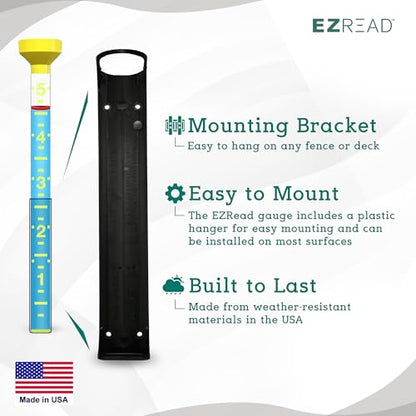 Headwind EZRead 26” Giant Professional Outdoor rain Gauge, USA Made Heavy Duty All Weather Freeze Proof mountable with Float, Yellow (820-0018) - color: Yellow, size: 26-Inch