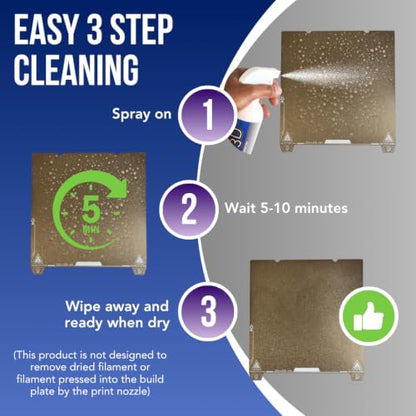 Printer High Quality Build Plate Cleaner, Rinse-Free Formula (Build Plate Adhesive 3.38oz & Build Plate Cleaner 16oz,12"x12" Microfiber Cleaning Towel) - style: Build Plate Adhesive 3.38oz & Build Plate Cleaner 16oz,12"x12" Microfiber Cleaning Towel