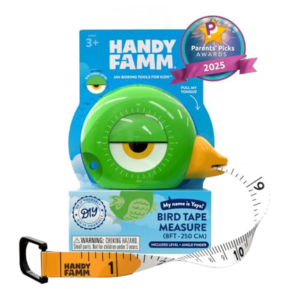 Handy Famm Kids Tape Measure, 8ft Retractable Measuring Tape, Green Yaya - color: Green