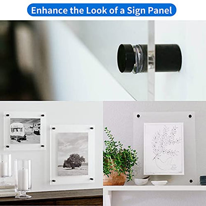 MTRSOCHO 8 Pack Standoff Screws 3/4 x 1 Inch Black Sign Standoffs Stainless Steel Stand Off Wall Mounts for Hanging Acrylic Picture Frame, Advertising Screws Kit