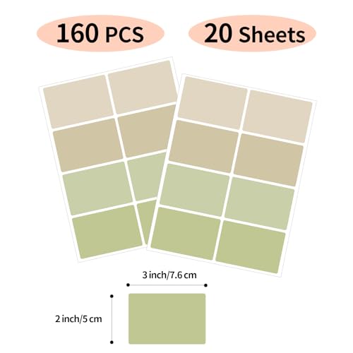 Name Tag Stickers, Removable Name Tag Labels, 2 X 3 Inch Waterproof Colored Labels Stickers for School, Classroom, Office (160 PCS, Green Gradient) - color: Gradient Green, size: 2 x 3 inch