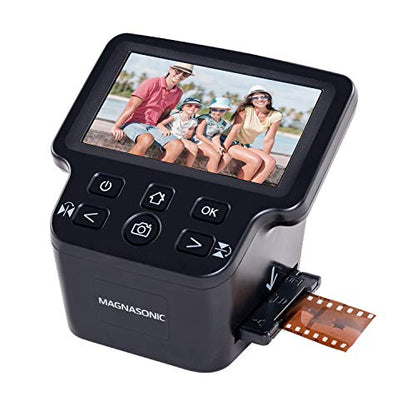 Magnasonic All-in-One 24MP Film Scanner with Large 5" Display & HDMI, Long Tray 35mm Negative Film Holders, Converts 35mm/126/110/Super 8 Film & 135/126/110 Slides into Digital Photos - size: Film Scanner + 3 Negative Film Holder Trays