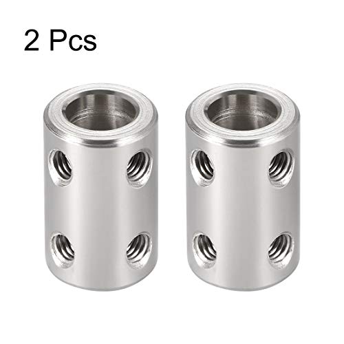 uxcell 8mm to 8mm Bore Rigid Coupling Set Screw L22XD14 Stainless Steel,Shaft Coupler Connector for 3D Printers, Motor Accessories,2pcs - color: Silver Tone, size: 8mm to 8mm