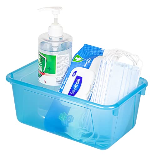 Storex Small Cubby Bin, 12.2 x 7.8 x 5.1 Inches, Candy Teal, 5-Pack (62480U05C) - color: Tint Teal, style: Bin Only